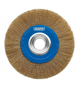 Brassed Steel Bench Grinder Wire Wheel Brush, 200 x 31.75mm