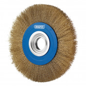 Brassed Steel Bench Grinder Wire Wheel Brush, 200 x 31.75mm