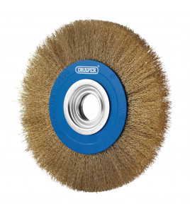 Brassed Steel Bench Grinder Wire Wheel Brush, 200 x 31.75mm
