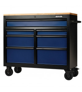 BUNKER® 7 Drawer Workbench Roller Tool Cabinet, 41, Blue