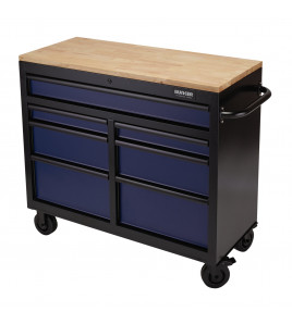 BUNKER 7 Drawer Workbench Roller Tool Cabinet, 41, Blue