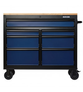 BUNKER® 7 Drawer Workbench Roller Tool Cabinet, 41, Blue