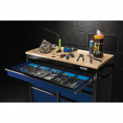 BUNKER® 7 Drawer Workbench Roller Tool Cabinet, 41, Blue