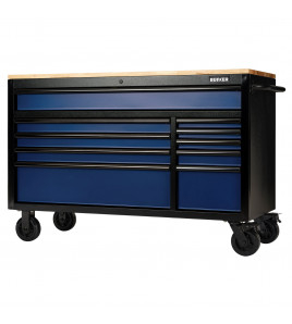BUNKER® 10 Drawer Workbench Roller Tool Cabinet, 56, Blue