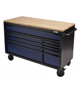 BUNKER® 10 Drawer Workbench Roller Tool Cabinet, 56, Blue