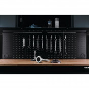 BUNKER® 10 Drawer Roller Workstation with Workbench, 56, Grey