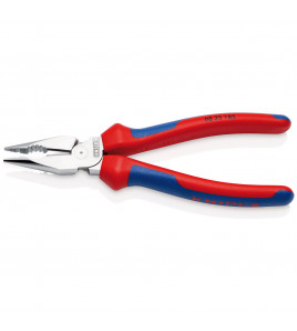KNIPEX 08 25 185 SB Needle-Nose Combination Pliers with multi-component grips chrome-plated, 185mm