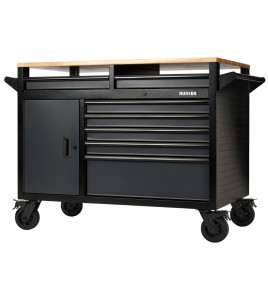 BUNKER® 14 Drawer Multi-Functional Workbench Roller Tool Cabinet, 48, Grey