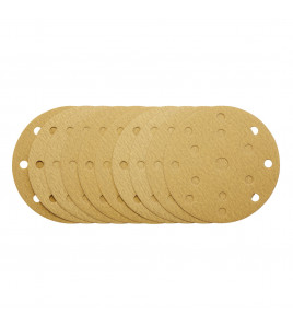Gold Sanding Discs with Hook & Loop, 150mm, 180 Grit, 15 Dust Extraction Holes (Pack of 10)