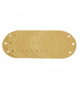 Gold Sanding Discs with Hook & Loop, 150mm, 180 Grit, 15 Dust Extraction Holes (Pack of 10)