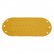 Gold Sanding Discs with Hook & Loop, 150mm, 240 Grit, 15 Dust Extraction Holes (Pack of 10)