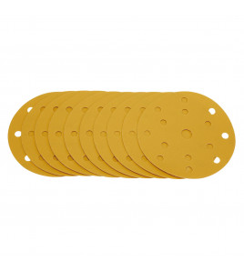 Gold Sanding Discs with Hook & Loop, 150mm, 400 Grit, 15 Dust Extraction Holes (Pack of 10)