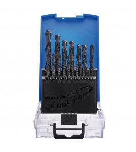 Black HSS Drill Bit Set (19 Piece)