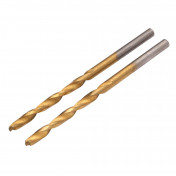 HSS Titanium Nitride Coated Drill Bit, 3.0mm x 61mm (Pack of 2)