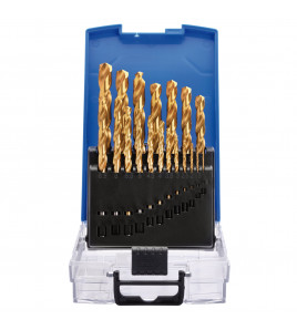 HSS Titanium Nitride Coated Drill Bit Set (19 Piece)