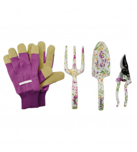 Garden Tool Set with Floral Pattern (4 Piece)