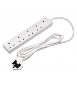 Four Socket Extension Lead with Neon Indicator, 2m