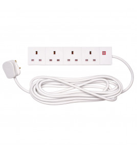 Four Socket Extension Lead with Neon Indicator, 5m