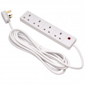 Four Socket Extension Lead with Neon Indicator, 5m