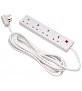 Four Socket Extension Lead with Neon Indicator, 5m