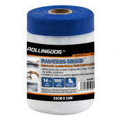 ROLLINGDOG PAINTERS-SHIELD™ Blue Pretaped Masking Film, 33m x 55cm