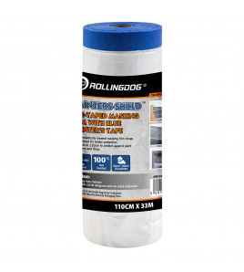 ROLLINGDOG PAINTERS-SHIELD™ Blue Pretaped Masking Film, 33m x 110cm