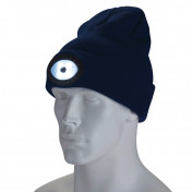 Beanie Hat with Rechargeable Torch, One Size, 1W, 100 Lumens, Navy Blue<br><br>