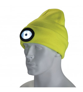 Beanie Hat with Rechargeable Torch, One Size, 1W, 100 Lumens, High-vis Yellow<br><br>
