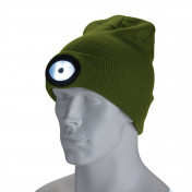 Beanie Hat with Rechargeable Torch, One Size, 1W, 100 Lumens, Green<br><br>