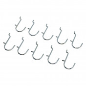 Metal J-Hooks for Back Panel/Pegboard (Pack of 10)