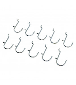 Metal J-Hooks for Back Panel/Pegboard (Pack of 10)