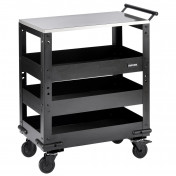 BUNKER® Modular 3 Tier Trolley with Pull Handle and Stainless Steel Worktop, 714mm