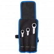 Metric 4-in-1 Reversible Double Ring End Ratchet Spanner Set (3 Piece)