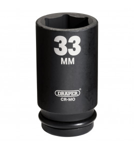 Draper Hi-TORQ® Deep Impact Socket, 3/4 Sq. Dr., 33mm