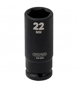 Draper HI-TORQ® Deep Impact Socket, 1/2 Sq. Dr., 22mm