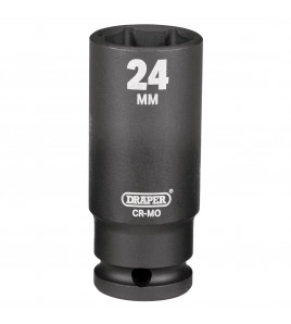 Draper HI-TORQ® Deep Impact Socket, 1/2 Sq. Dr., 24mm