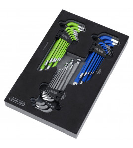 Draper TX-STAR®, Imperial & Metric Ball End Hex Key Sets (27 Piece)