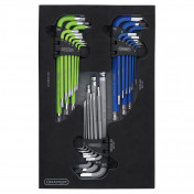 Draper TX-STAR®, Imperial & Metric Ball End Hex Key Sets (27 Piece)