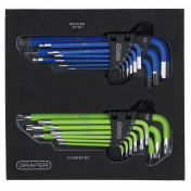 Draper TX-STAR® Metric Ball End Hex Key Sets in Storage Tray (18 Piece)