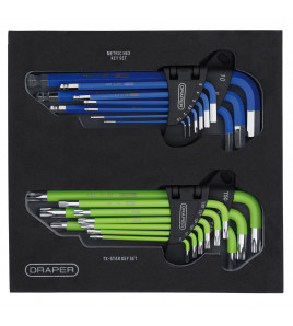 Draper TX-STAR® Metric Ball End Hex Key Sets in Storage Tray (18 Piece)