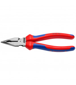 KNIPEX 08 22 185 SB Needle-Nose Combination Pliers with multi-component grips black atramentized, 185mm