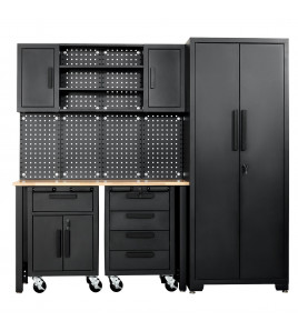 Single Garage Workstation with Roller Cabinets