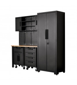 Single Garage Workstation with Roller Cabinets