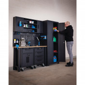 Single Garage Workstation with Roller Cabinets