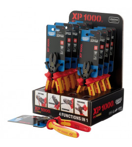 XP1000® Counter Top Display of VDE 160mm 4-in-1 Tethered Combination Cutters & 180mm 4-in-1 Tethered Combination Cutters (10 Piece)
