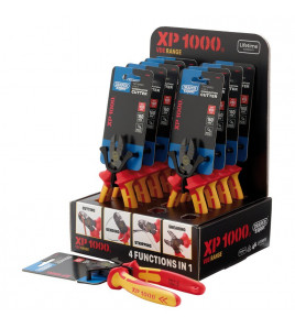 XP1000® Counter Top Display of VDE 160mm 4-in-1 Tethered Combination Cutters (10 Piece)