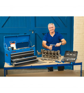 Tool Chest, 4 Drawer, 26, Blue