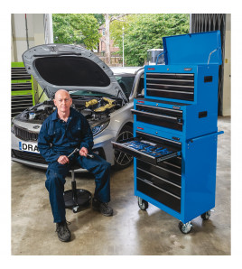 Intermediate Tool Chest, 3 Drawer, 26, Blue