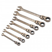 Flexible Head Ratcheting Metric Combination Spanner Set (7 Piece)