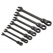 Flexible Head Ratcheting Metric Combination Spanner Set (7 Piece)